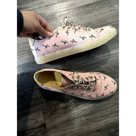 Pairs in Paris Broomingalas Women's Floral Print Leather Low Top Sneakers - Picture 4 of 8